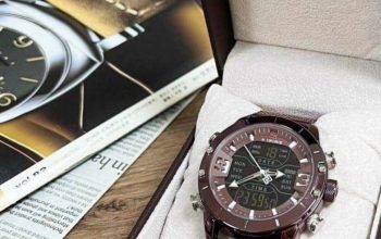 Navi force watch coffee brown