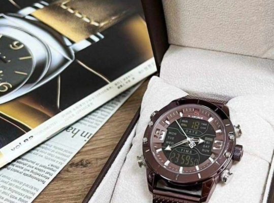 Navi force watch coffee brown